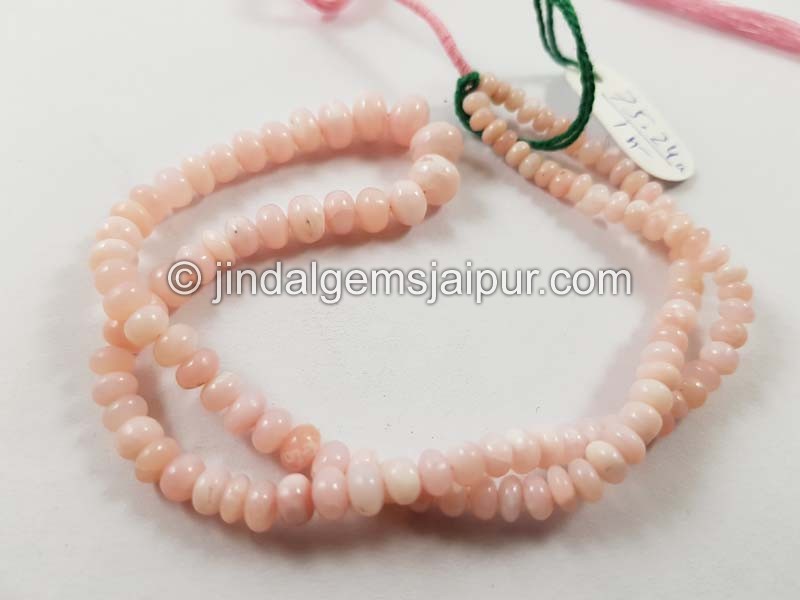 Pink Opal Smooth Roundelle Beads